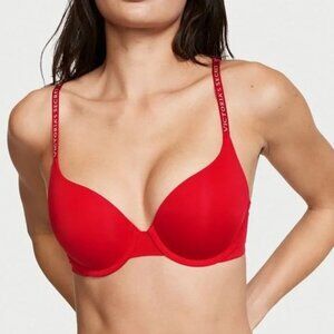 Victoria's Secret | Red & Gold T-Shirt Push-Up Full Coverage Bra | Size 32DD